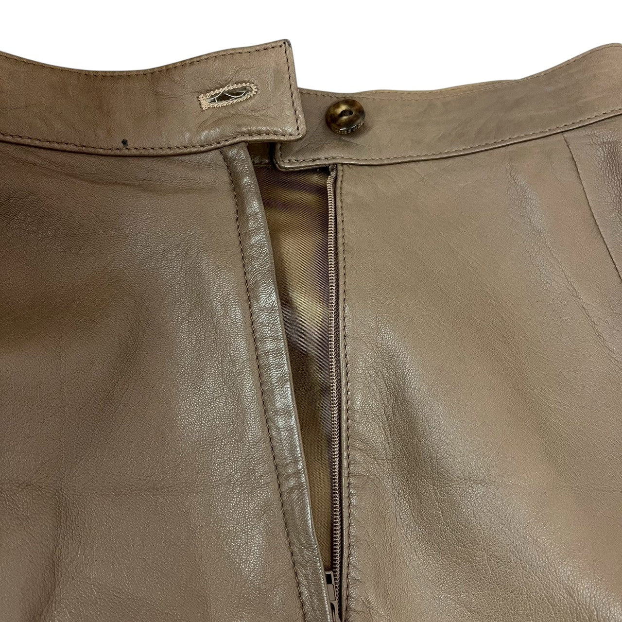 【RC2601-112】valentino Pelle ブラウン　革　スカート 38