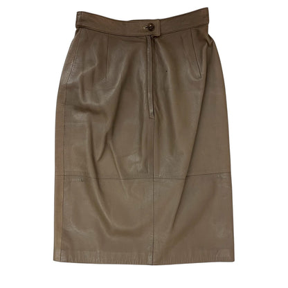 【RC2601-112】valentino Pelle ブラウン　革　スカート 38