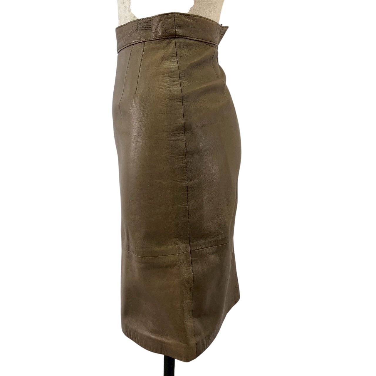【RC2601-112】valentino Pelle ブラウン　革　スカート 38