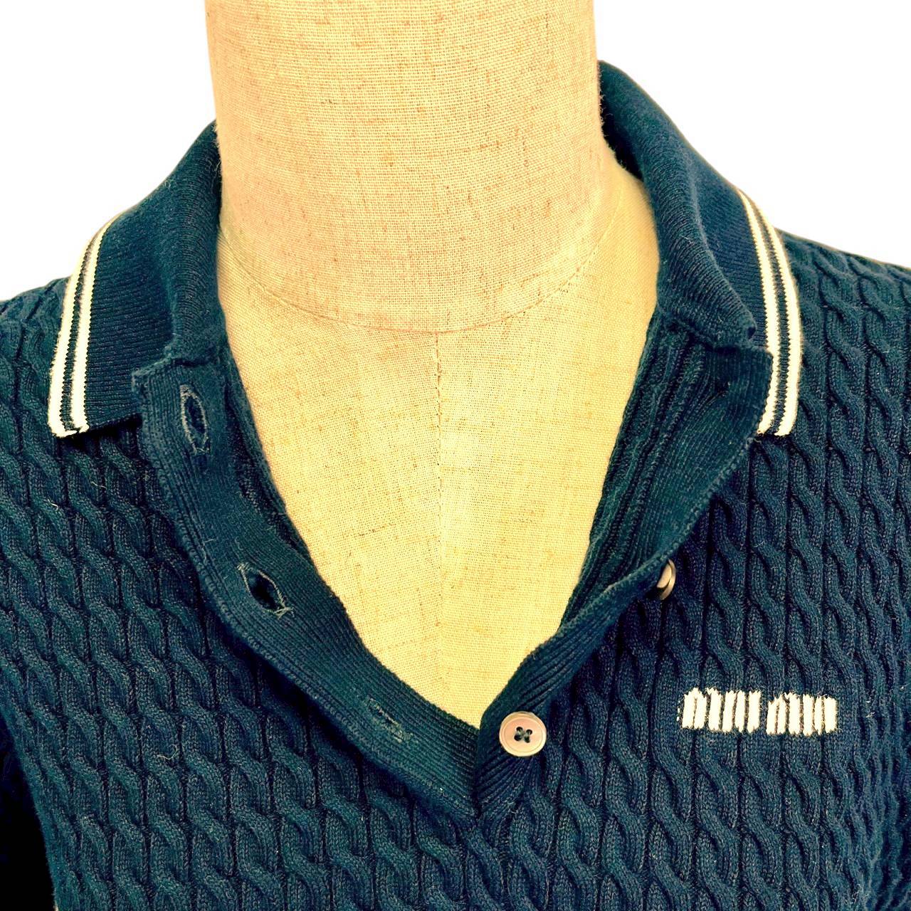 【RC2601-128】miumiu ニットポロ　ネオビー　38