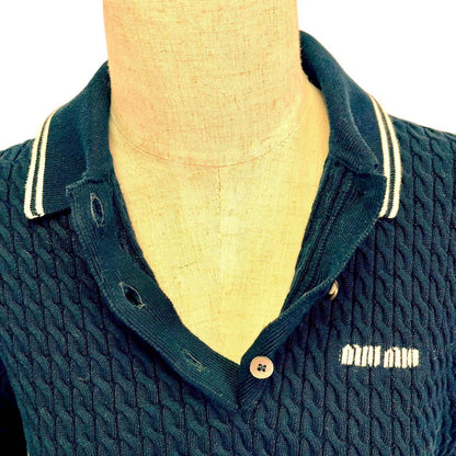 【RC2601-128】miumiu ニットポロ　ネオビー　38