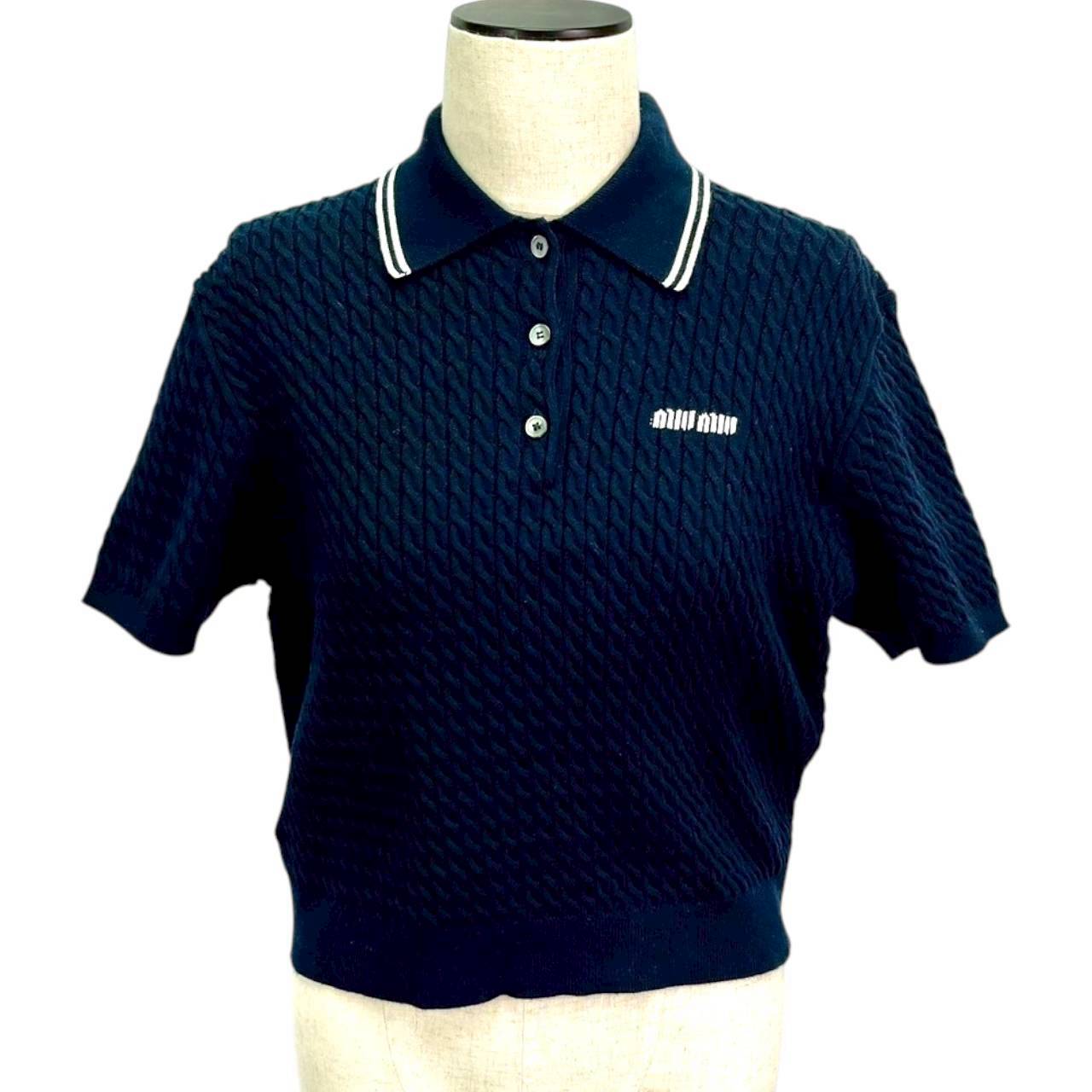 【RC2601-128】miumiu ニットポロ　ネオビー　38