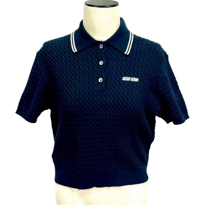 【RC2601-128】miumiu ニットポロ　ネオビー　38