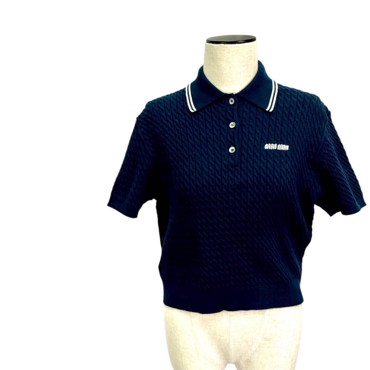 【RC2601-128】miumiu ニットポロ　ネオビー　38