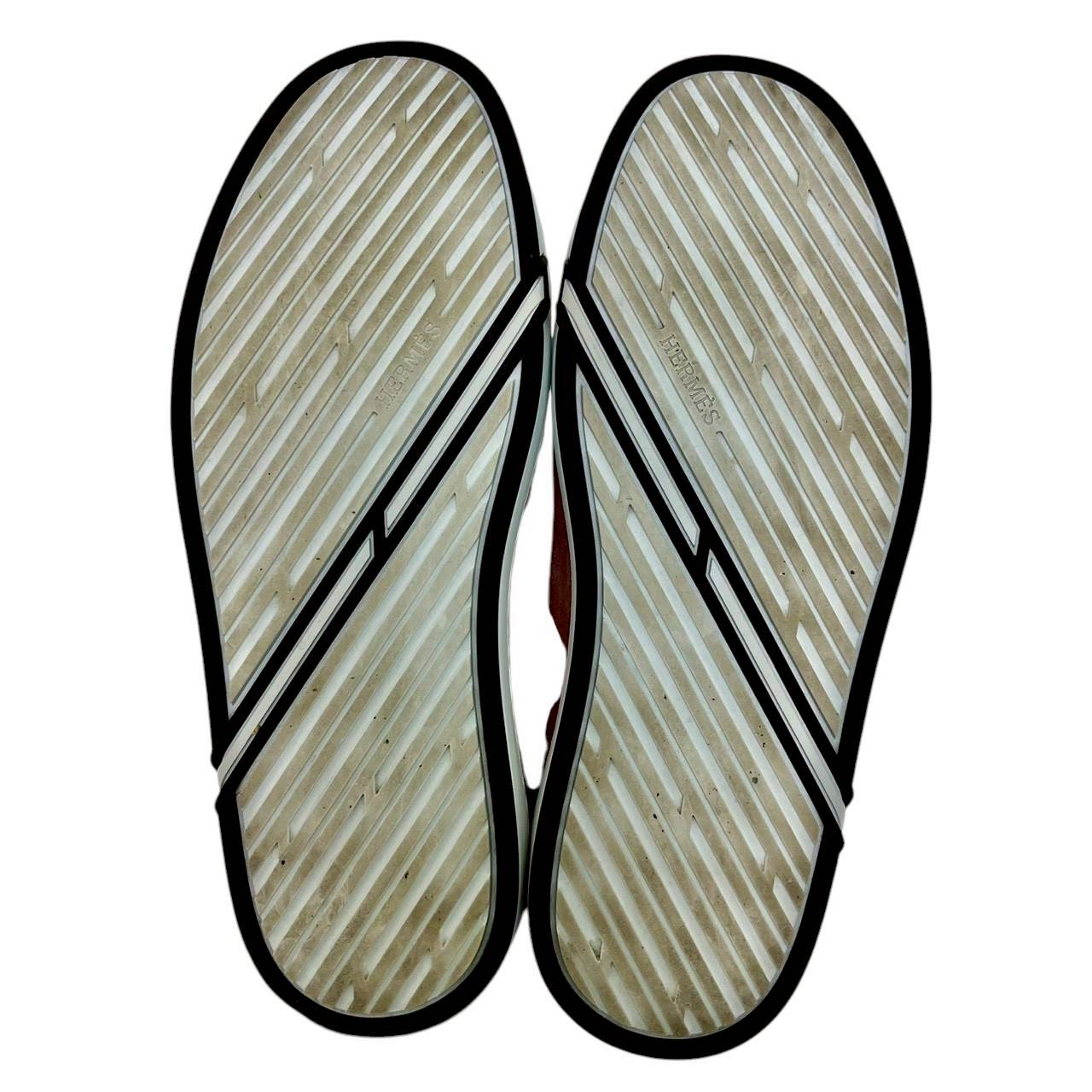 【RC2601-400】HERMES キッド　ヴェロア　スニーカー　ピンク　