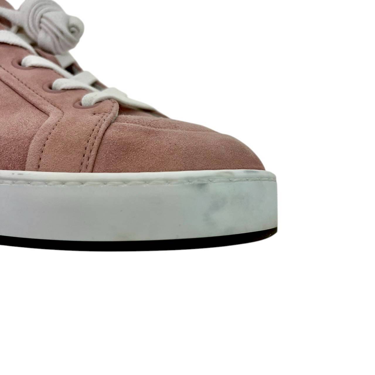 【RC2601-400】HERMES キッド　ヴェロア　スニーカー　ピンク　