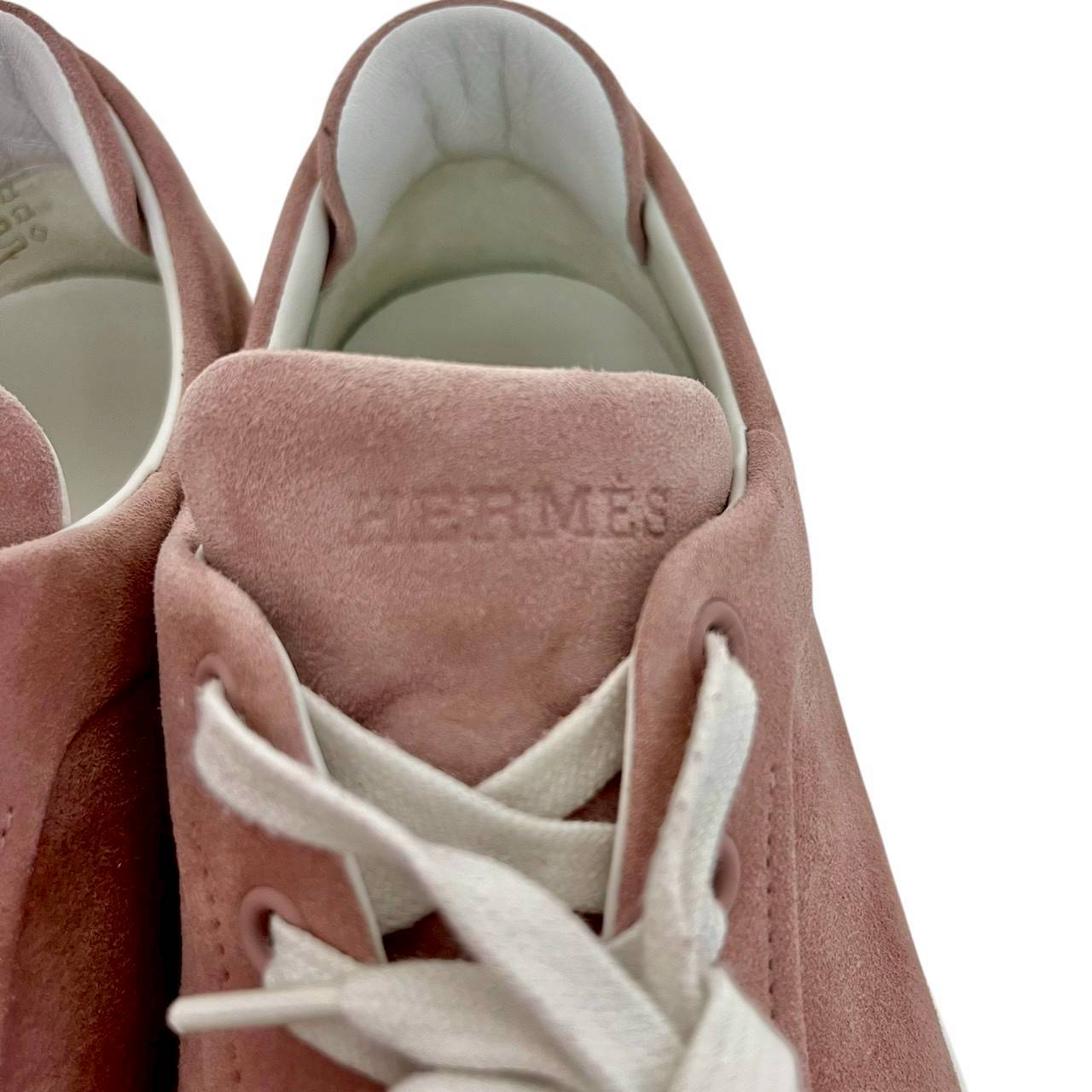 【RC2601-400】HERMES キッド　ヴェロア　スニーカー　ピンク　