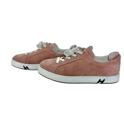 【RC2601-400】HERMES キッド　ヴェロア　スニーカー　ピンク　