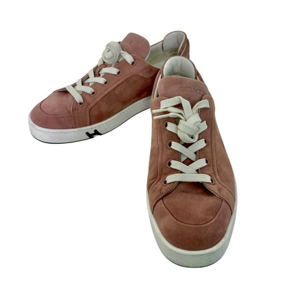 【RC2601-400】HERMES キッド　ヴェロア　スニーカー　ピンク　