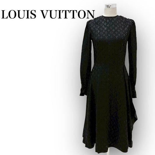 【SRC-2】LOUIS VUITTON　黒　長袖ワンピース　34