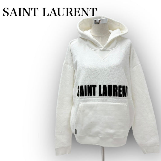 【SRC-3】SAINT LAURENT　白パーカ　Lサイズ