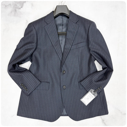 新品 GIVERDYE ジバルディ ストライプ ビジネススーツ ネイビー XL