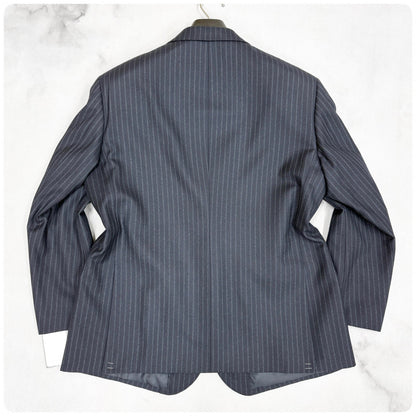 新品 GIVERDYE ジバルディ ストライプ ビジネススーツ ネイビー XL