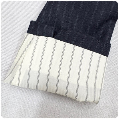 新品 GIVERDYE ジバルディ ストライプ ビジネススーツ ネイビー XL