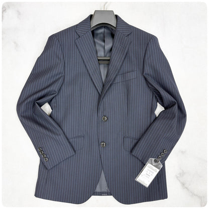 新品 GIVERDYE ジバルディ ストライプ ビジネススーツ ネイビー S