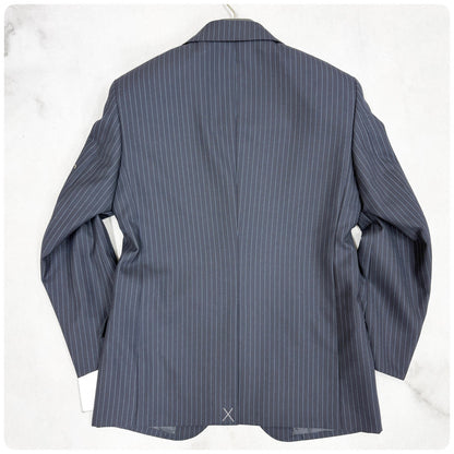 新品 GIVERDYE ジバルディ ストライプ ビジネススーツ ネイビー S