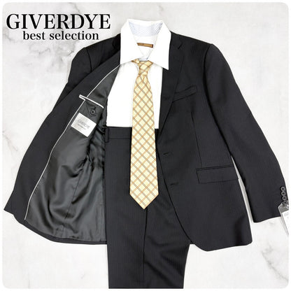 新品 GIVERDYE ジバルディ ストライプ ビジネススーツ ブラック L