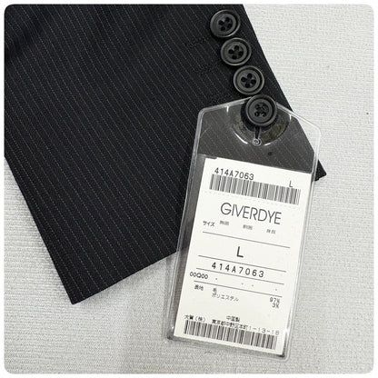 新品 GIVERDYE ジバルディ ストライプ ビジネススーツ ブラック L