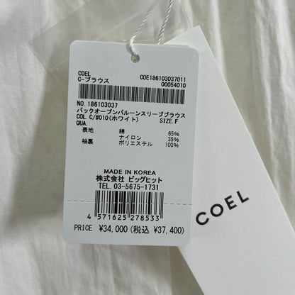 COEL　コエル　ブラウス　フリーサイズ　ヨンア　ホワイト　トップス