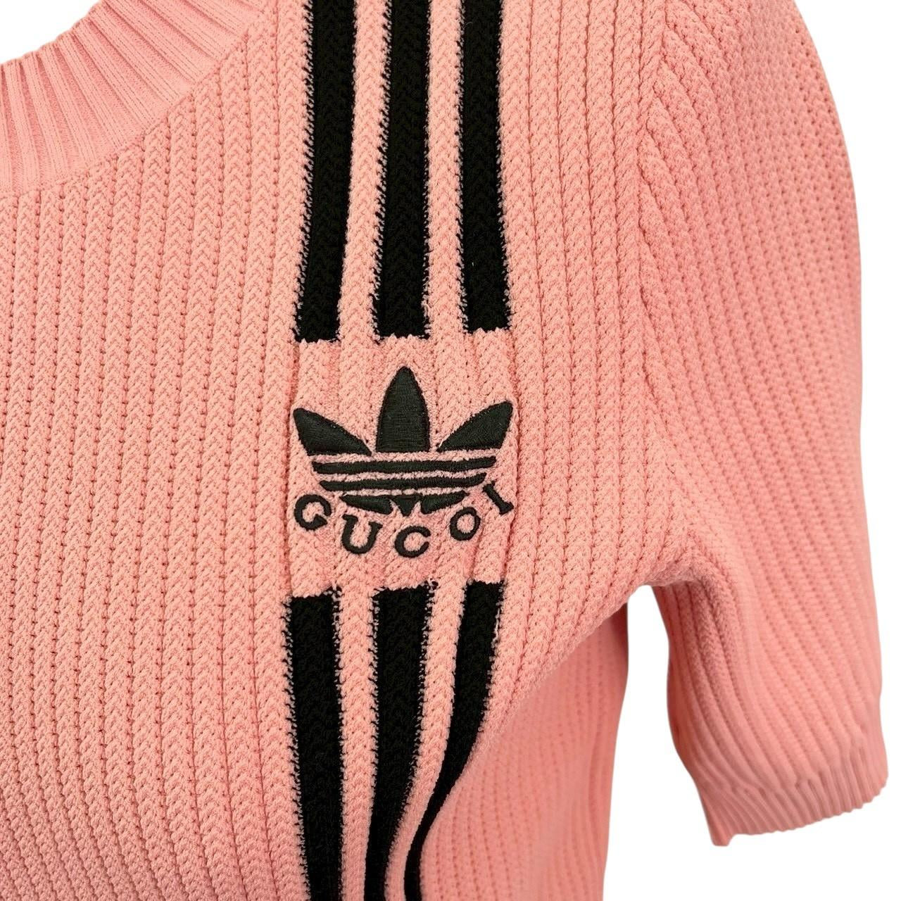 RC2601-125 GUCCI adidas ニット 半袖 ピンク S