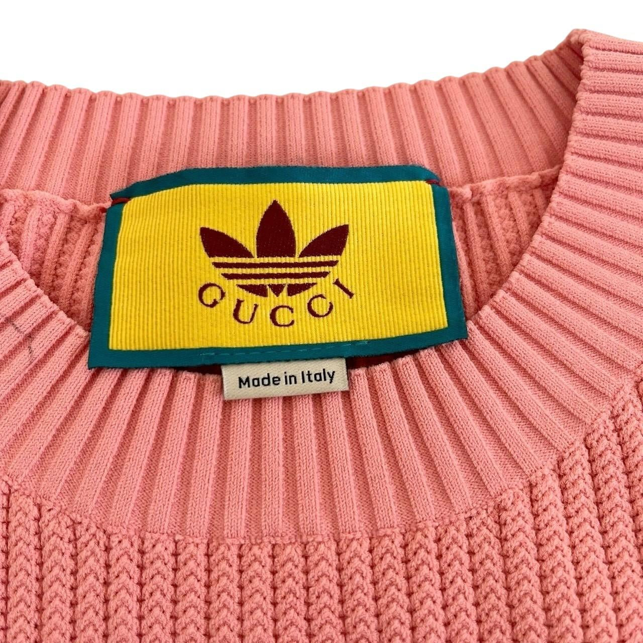 RC2601-125 GUCCI adidas ニット 半袖 ピンク S