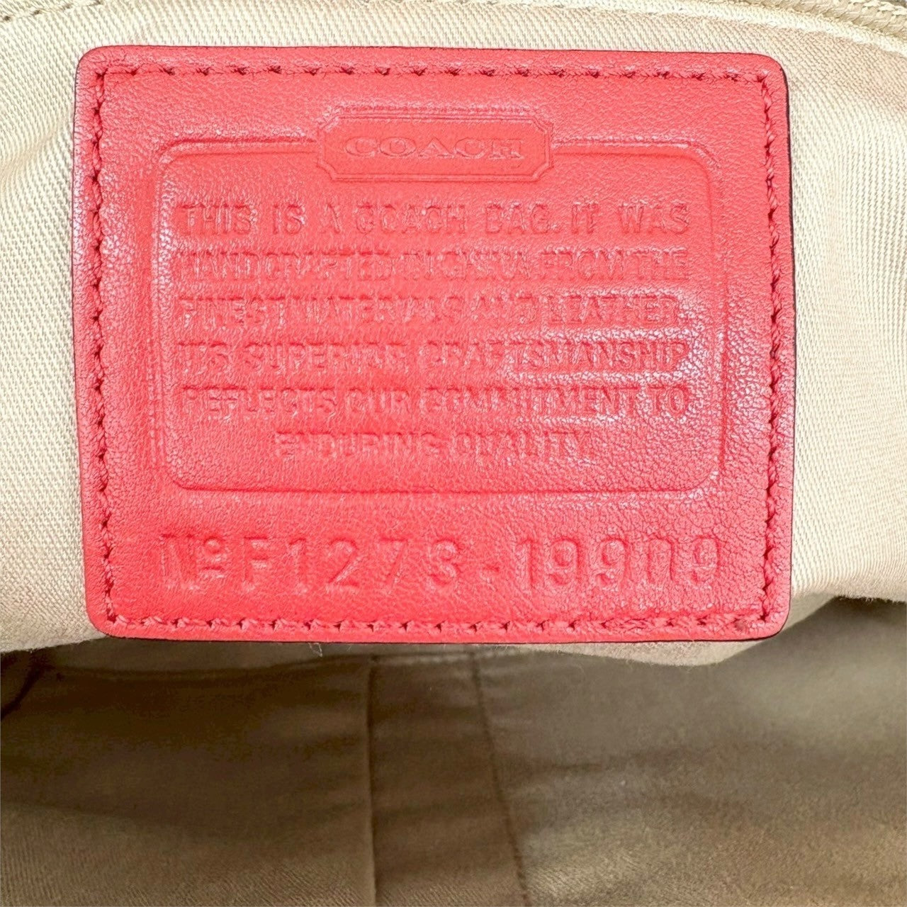 COACH コーチ レガシー トートバッグ レザー バイカラー レッド×ネイビー×キャメル F1273-19909
