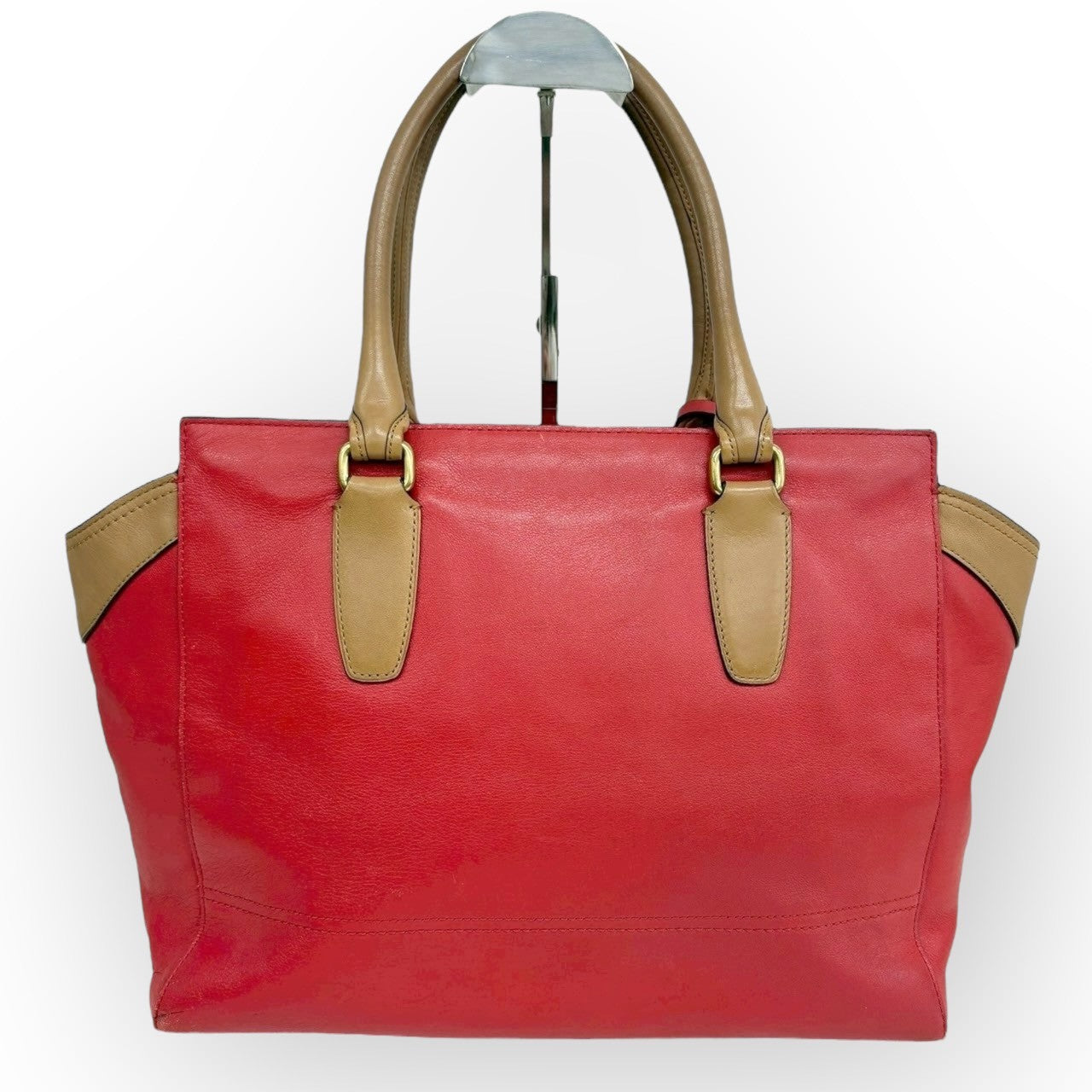 COACH コーチ レガシー トートバッグ レザー バイカラー レッド×ネイビー×キャメル F1273-19909