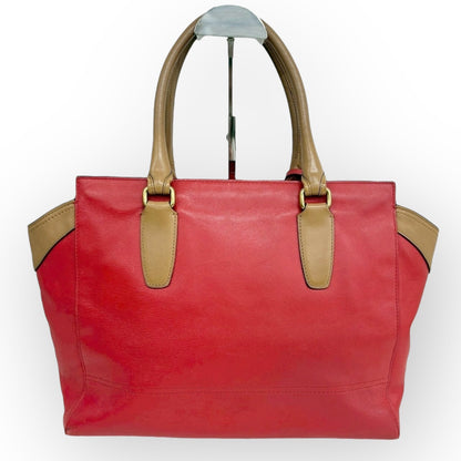 COACH コーチ レガシー トートバッグ レザー バイカラー レッド×ネイビー×キャメル F1273-19909