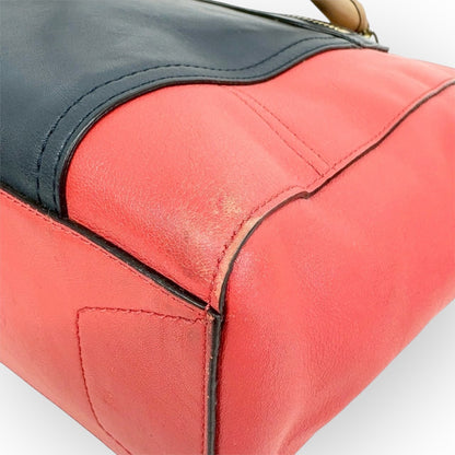 COACH コーチ レガシー トートバッグ レザー バイカラー レッド×ネイビー×キャメル F1273-19909
