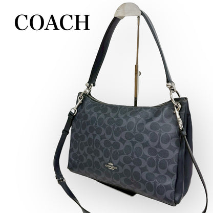 COACH コーチ 2way ワンショルダーバッグ  シグネチャー柄 ブラック F66973