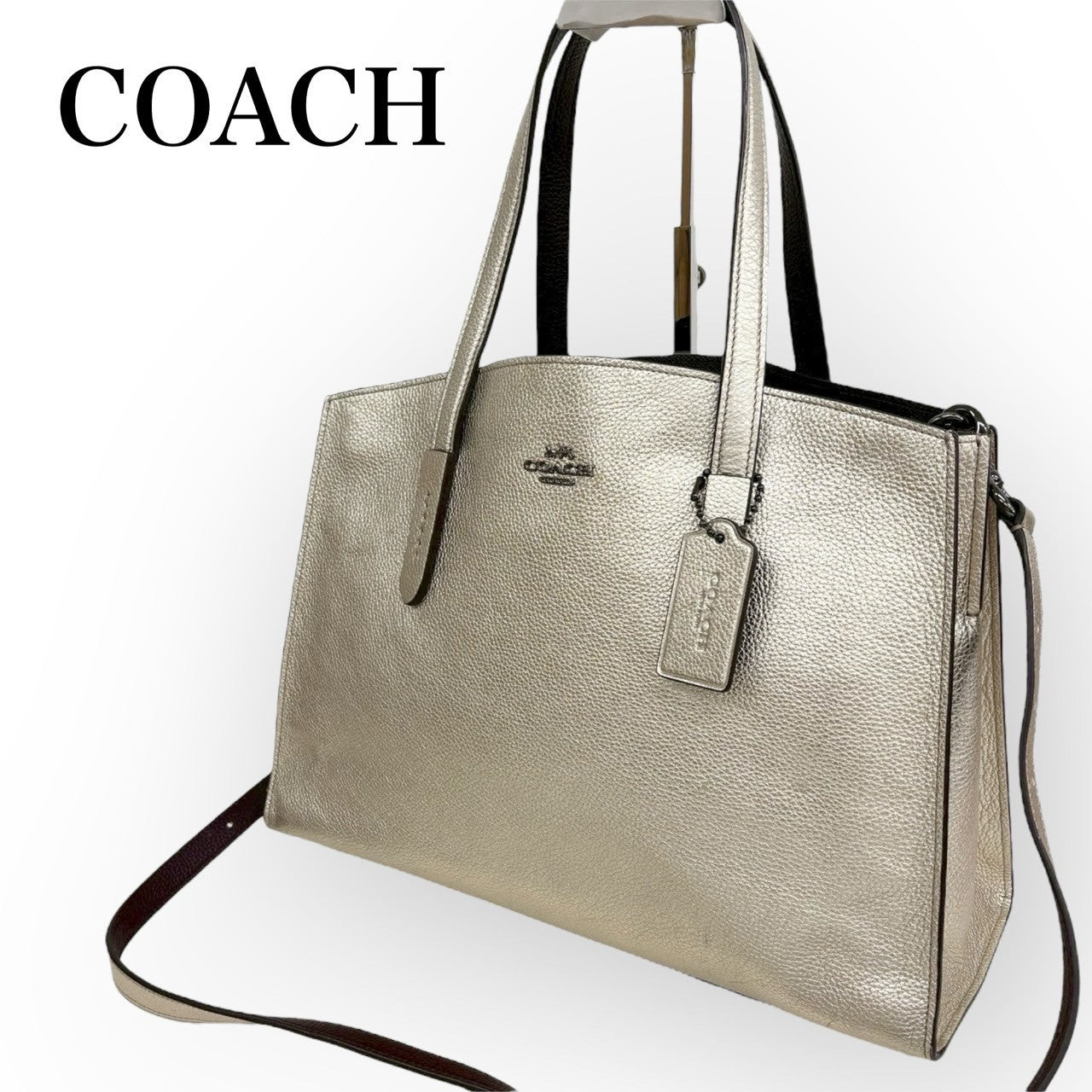 COACH コーチ 2way トートバッグ ショルダーバッグ 31037 ゴールド