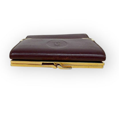 Cartier カルティエ マストライン 財布 がま口 二つ折り財布 ボルドー