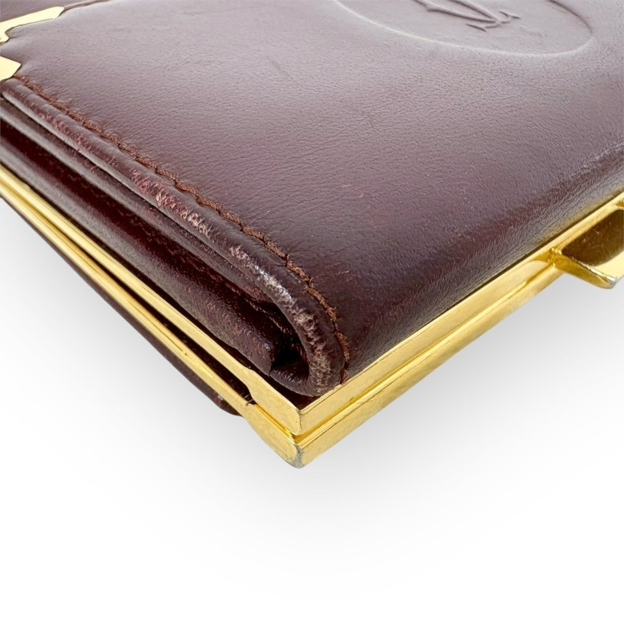 Cartier カルティエ マストライン 財布 がま口 二つ折り財布 ボルドー