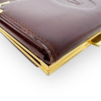 Cartier カルティエ マストライン 財布 がま口 二つ折り財布 ボルドー