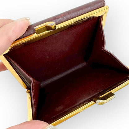 Cartier カルティエ マストライン 財布 がま口 二つ折り財布 ボルドー