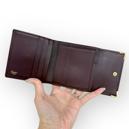 Cartier カルティエ マストライン 財布 がま口 二つ折り財布 ボルドー