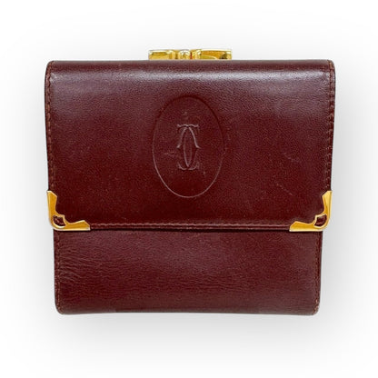 Cartier カルティエ マストライン 財布 がま口 二つ折り財布 ボルドー