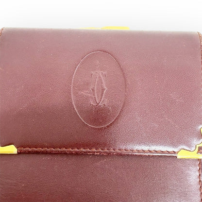 Cartier カルティエ マストライン 財布 がま口 二つ折り財布 ボルドー