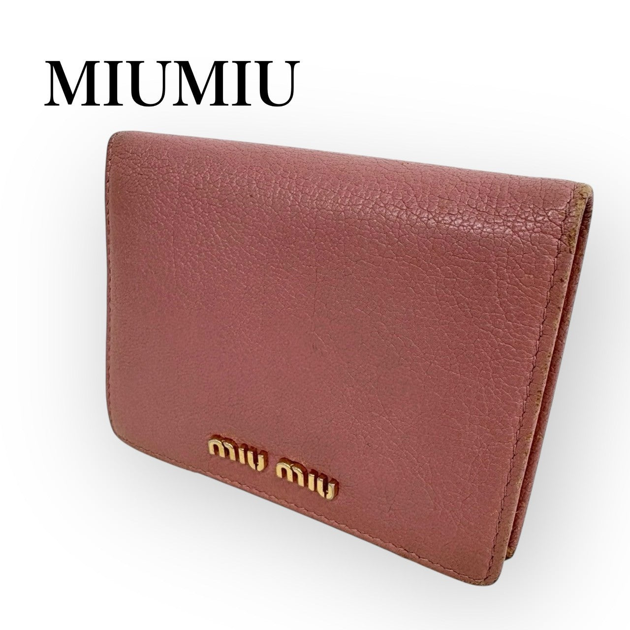 miumiuミュウミュウ 二つ折り財布　ピンク　レディース