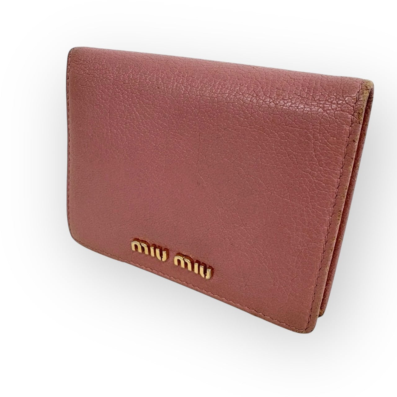 miumiuミュウミュウ 二つ折り財布　ピンク　レディース