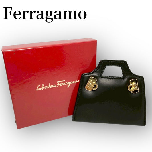 １FERRAGAMO フェラガモ バッグ型 ソーイングセット ブラック 箱付き
