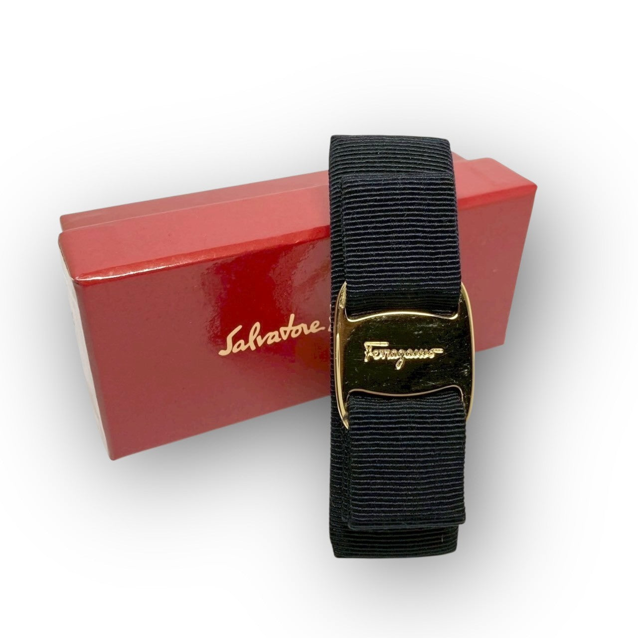６ Salvatore Ferragamo サルヴァトーレフェラガモ バレッタ ブラック 箱付き