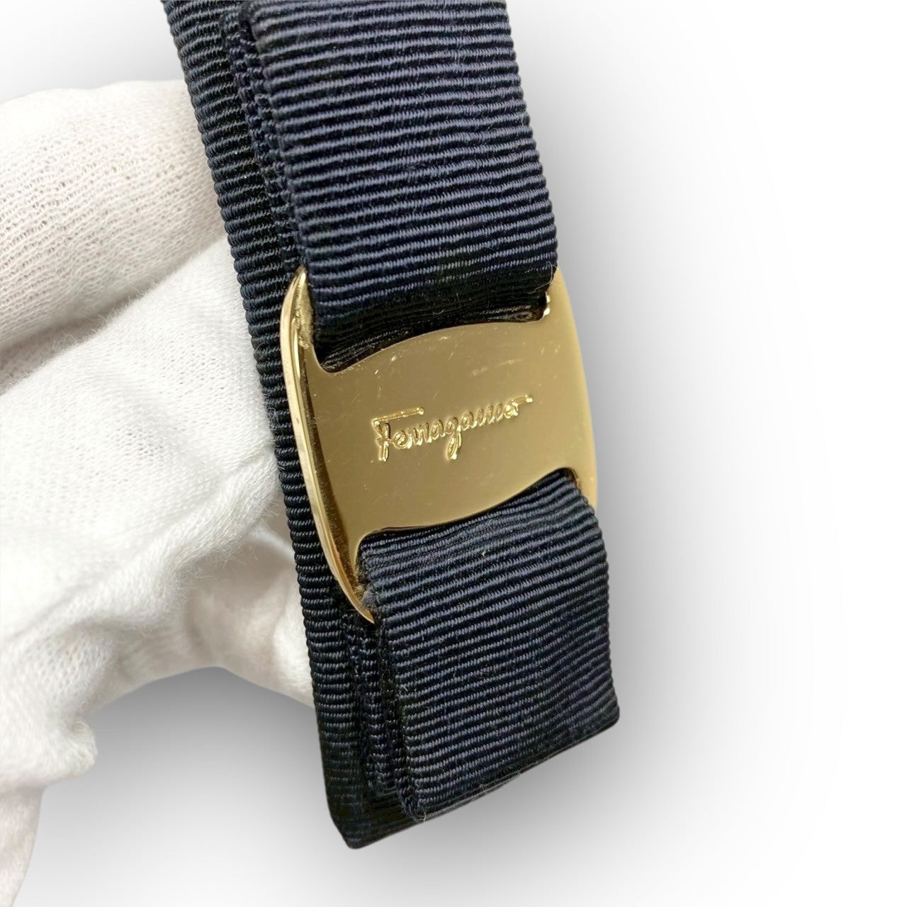 ６ Salvatore Ferragamo サルヴァトーレフェラガモ バレッタ ブラック 箱付き