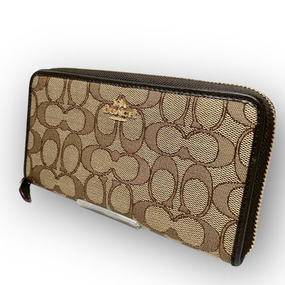 １２ COACH コーチ 長財布 シグネチャー ブラウン