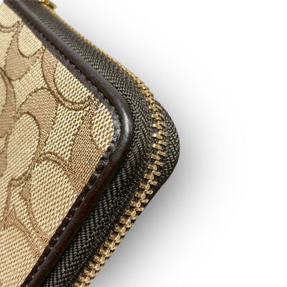 １２ COACH コーチ 長財布 シグネチャー ブラウン