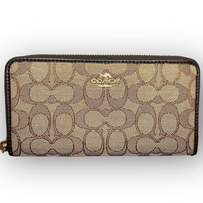 １２ COACH コーチ 長財布 シグネチャー ブラウン