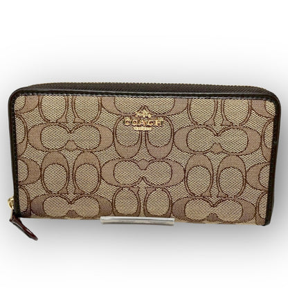 １２ COACH コーチ 長財布 シグネチャー ブラウン