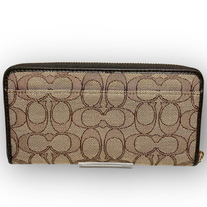 １２ COACH コーチ 長財布 シグネチャー ブラウン
