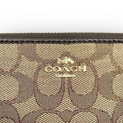 １２ COACH コーチ 長財布 シグネチャー ブラウン