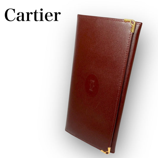 １４ Cartier カルティエ 長財布 マストライン ボルドー